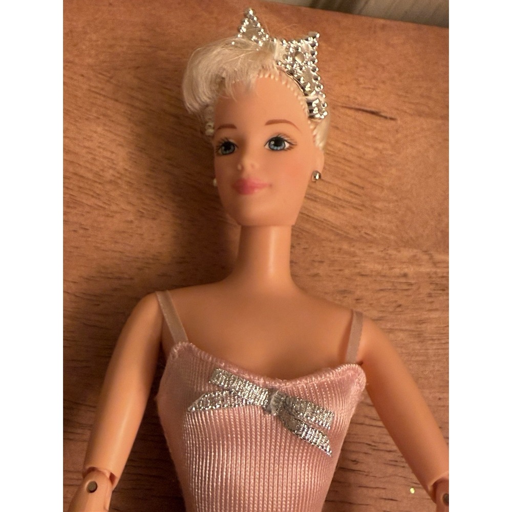 Vintage Jointed Barbie Doll, Dancer w/ Pink Costume, Updo & Tiara, 1991 Mattel